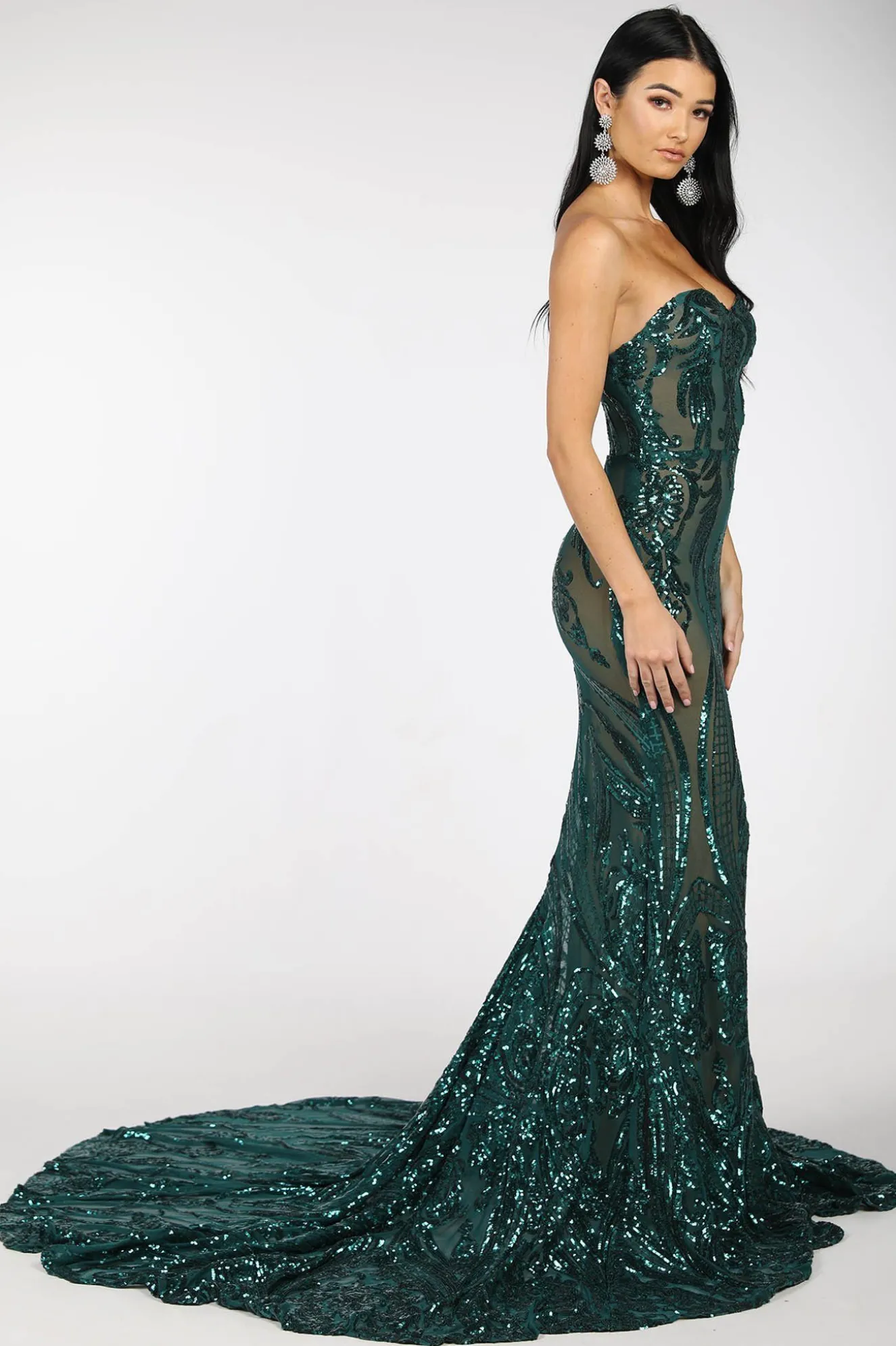 Gianna Gown - Emerald/Nude