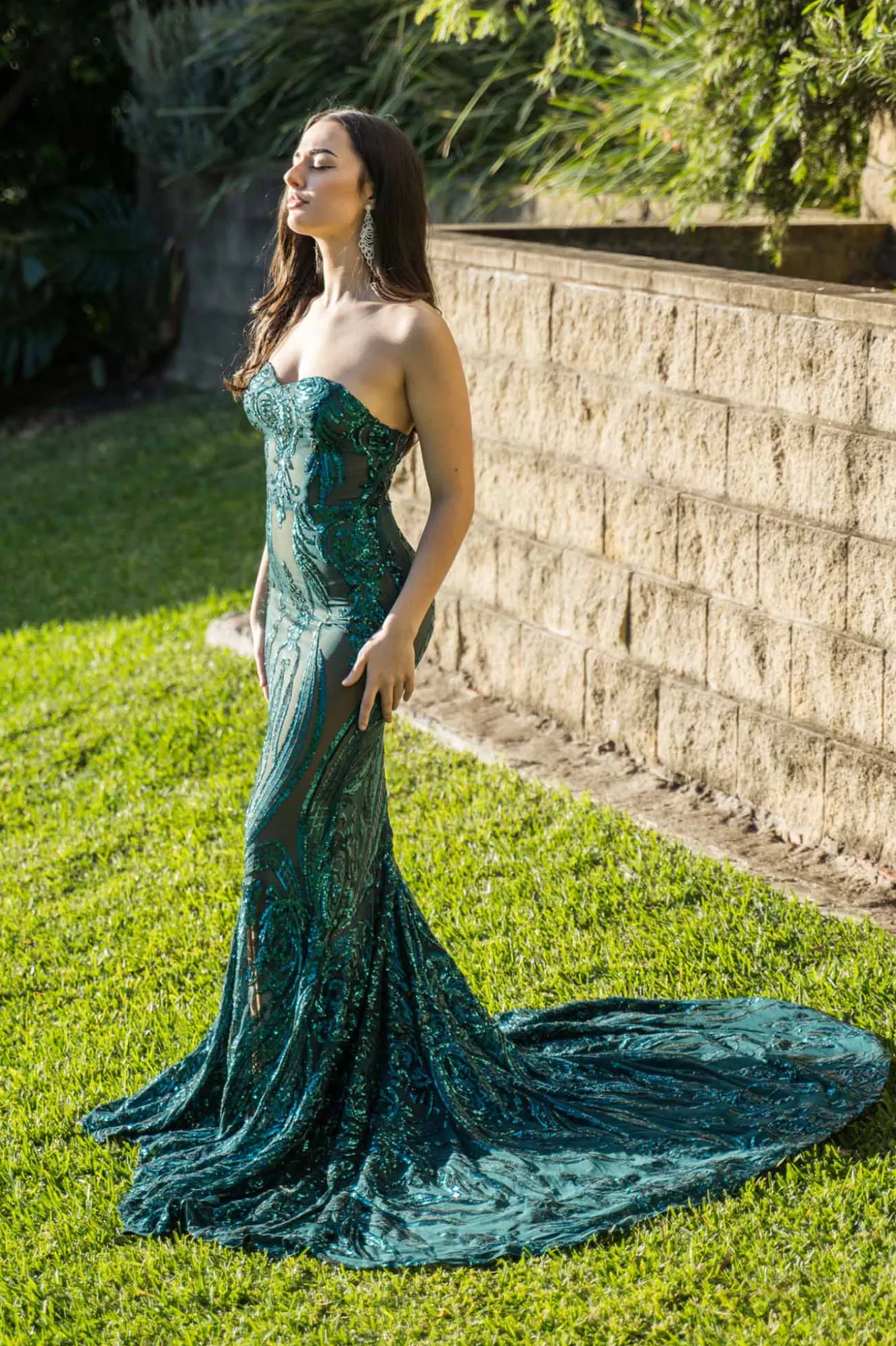 Gianna Gown - Emerald/Nude