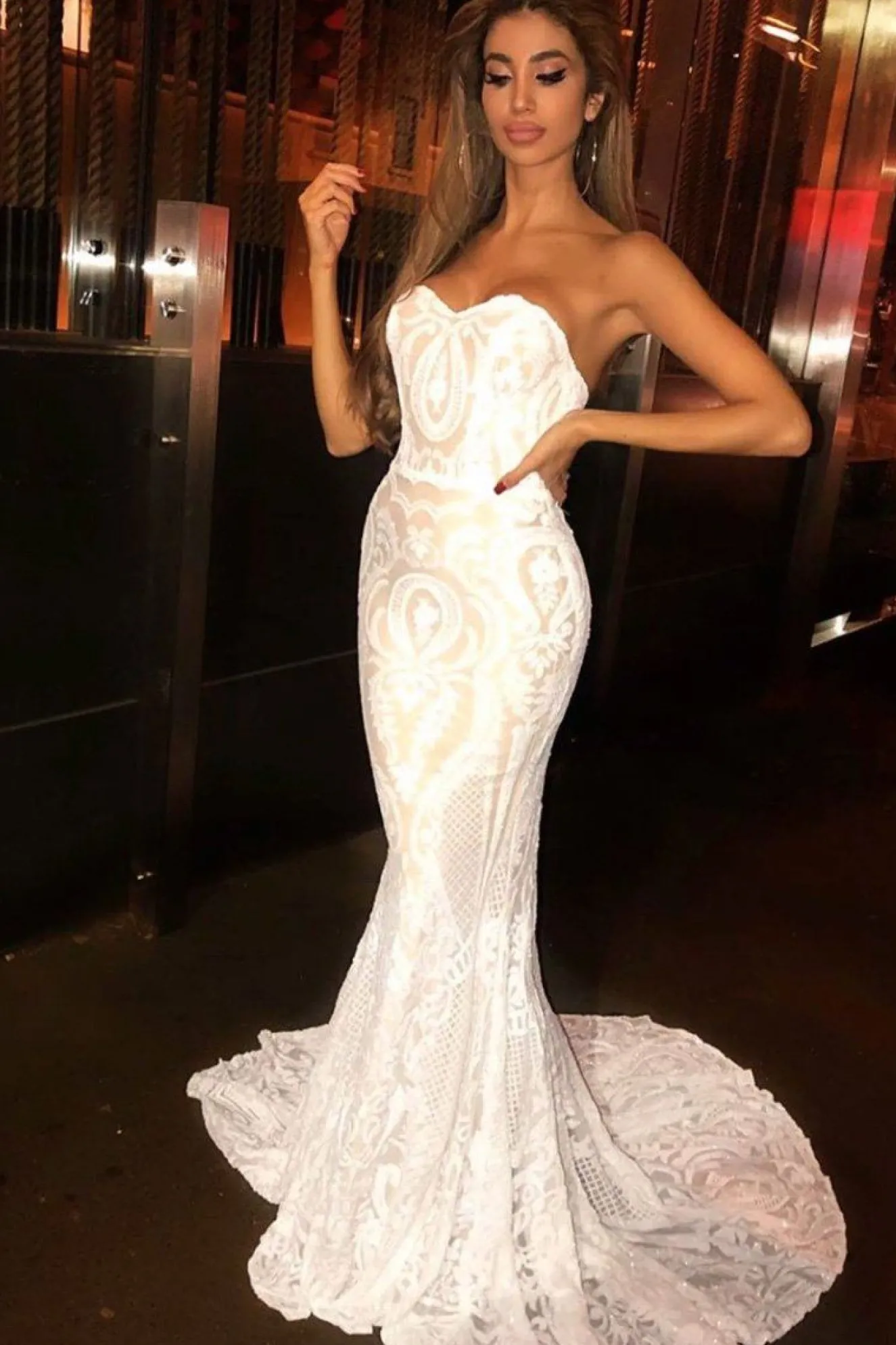 Gianna Gown - White/Nude