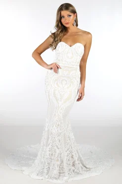 Gianna Gown - White/Nude