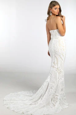 Gianna Gown - White/Nude