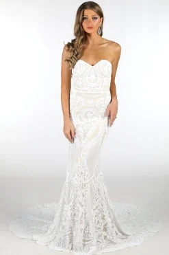 Gianna Gown - White/Nude