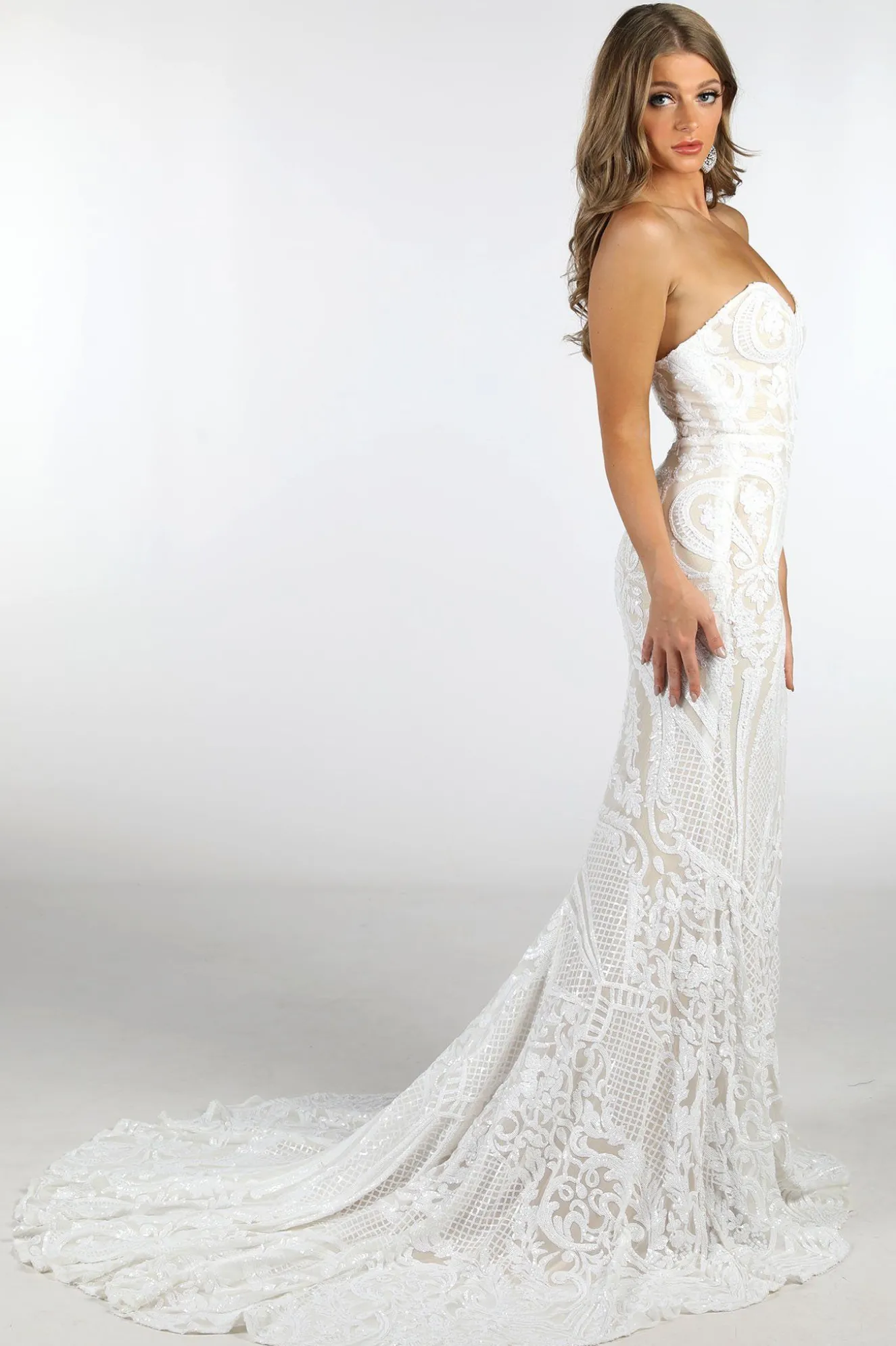 Gianna Gown - White/Nude