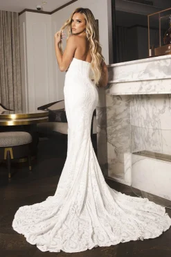 Gianna Gown Without Boned Bodice - White/White