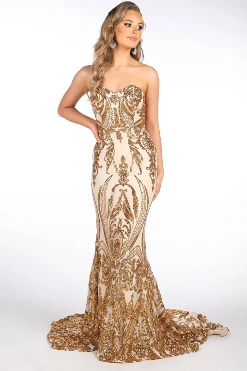 Gianna Gown Without Boned Bodice - Gold