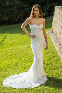 Gianna Gown Without Boned Bodice - White/White