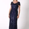 Greta Sequin Maxi Dress - Navy