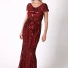 Greta Sequin Maxi Dress - Deep Red