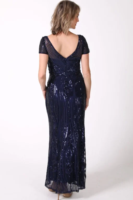 Greta Sequin Maxi Dress - Navy