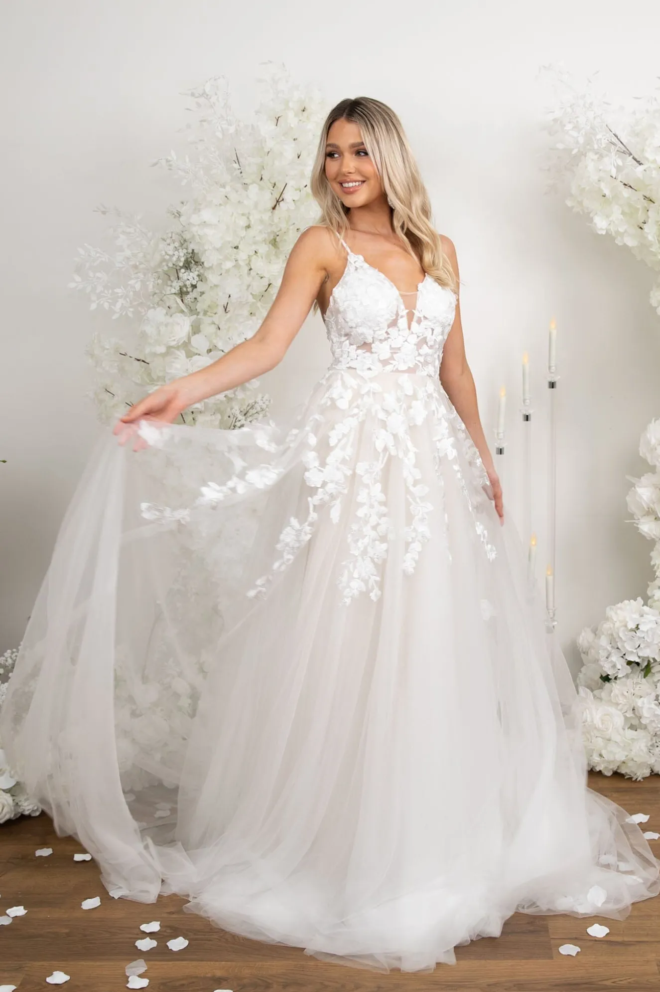 IRENE Gown in Ivory/Champagne