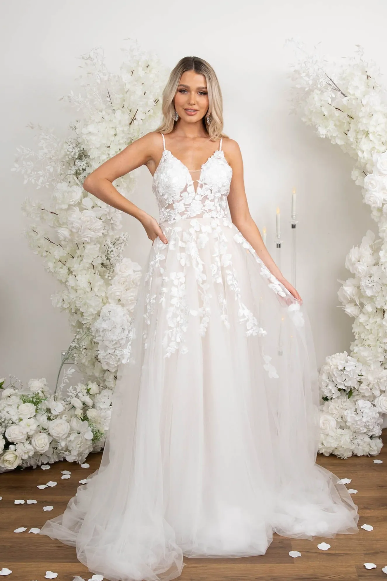 IRENE Gown in Ivory/Champagne