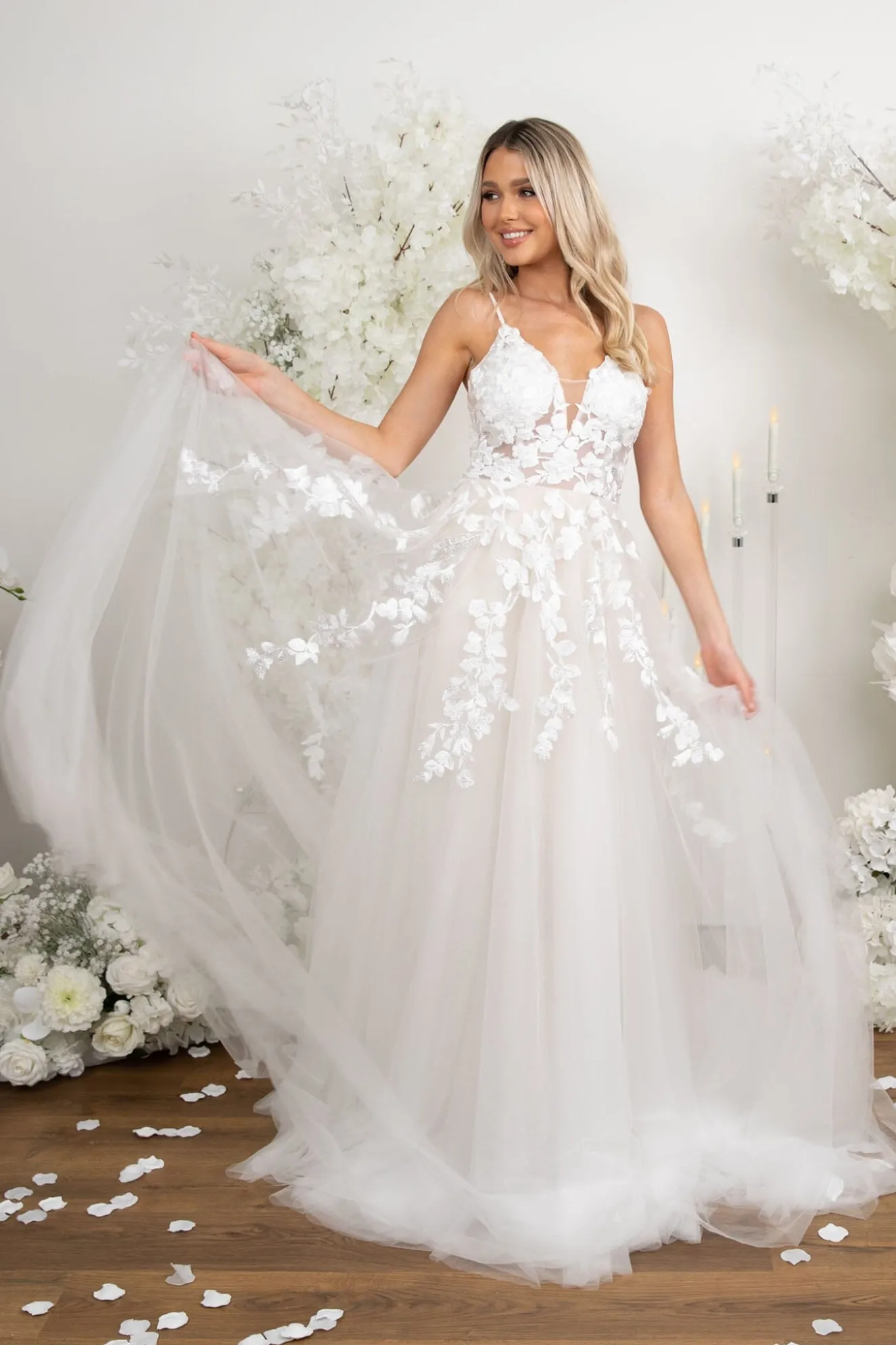 IRENE Gown in Ivory/Champagne