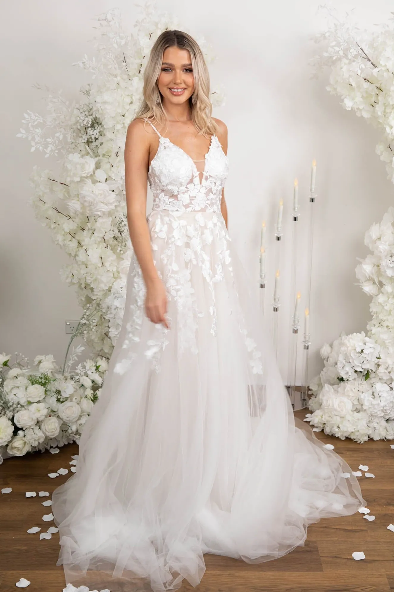 IRENE Gown in Ivory/Champagne