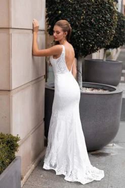 JENYA Pattern Sequin Gown - White (M,XL,XXL - Clearance Sale)