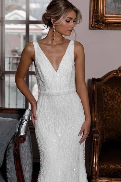 KALANI Embellished Gown - Ivory
