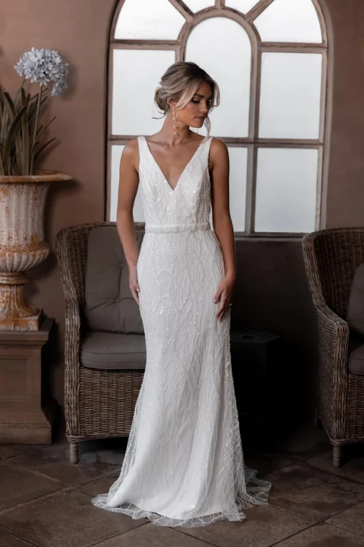 KALANI Embellished Gown - Ivory