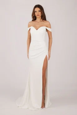 KALINA Satin Gown - Ivory