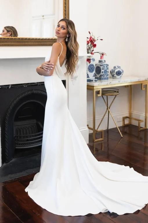 KALITA Cowl Back Crepe Gown - Ivory