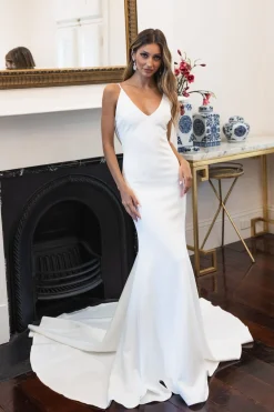KALITA Cowl Back Crepe Gown - Ivory