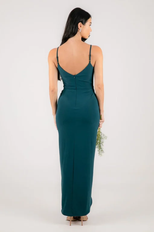 Leah Faux Wrap Dress - Deep Teal