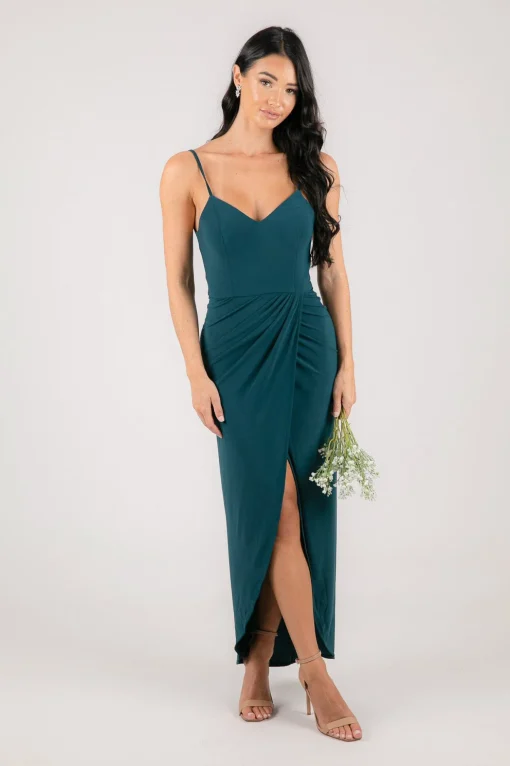 Leah Faux Wrap Dress - Deep Teal