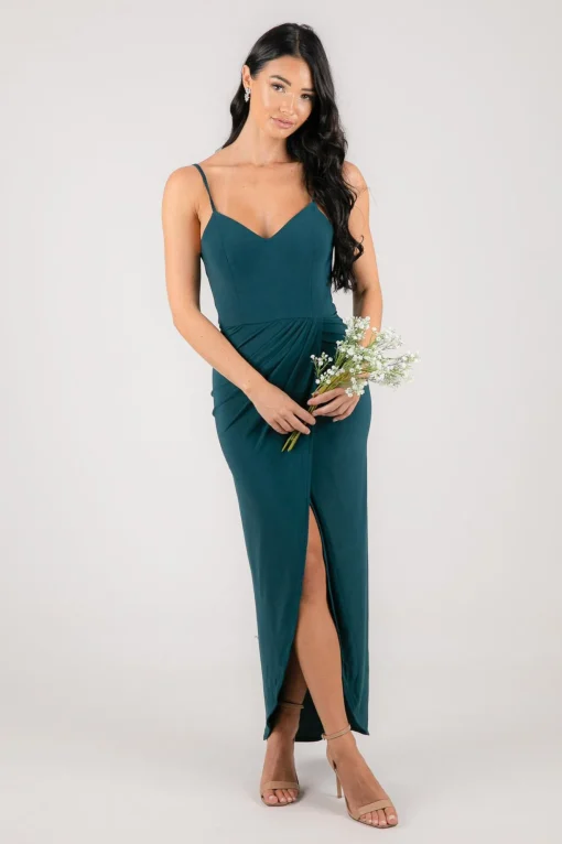 Leah Faux Wrap Dress - Deep Teal