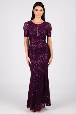 Linda Sequin Maxi Dress - Purple (S & L - Clearance Sale)
