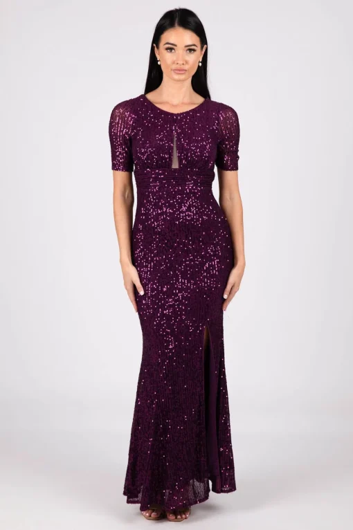 Linda Sequin Maxi Dress - Purple (S & L - Clearance Sale)