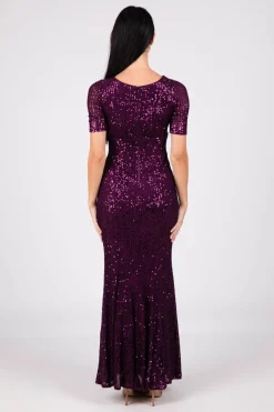 Linda Sequin Maxi Dress - Purple (S & L - Clearance Sale)