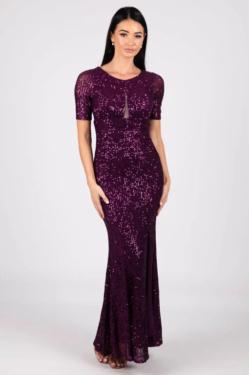 Linda Sequin Maxi Dress - Purple (S & L - Clearance Sale)