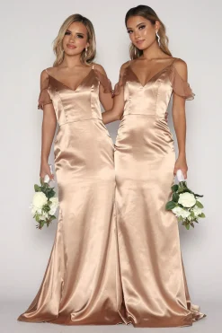 Malani Satin Maxi Dress - Champagne (XS - Clearance Sale)
