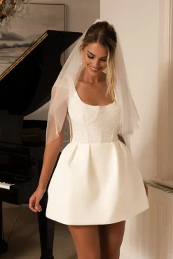 MILA Beaded Mini Dress - Ivory