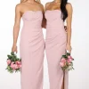Nadia Strapless Column Maxi Dress - Dusty Pink