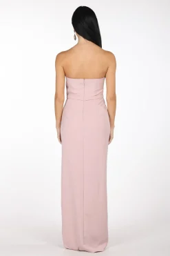 Nadia Strapless Column Maxi Dress - Dusty Pink