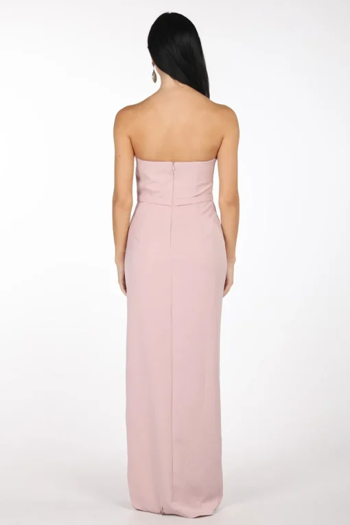 Nadia Strapless Column Maxi Dress - Dusty Pink