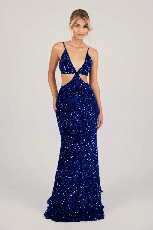 Parker Cut Out Gown - Royal Blue