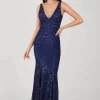 Reyna Sequin Gown - Navy (XXL - Clearance Sale)