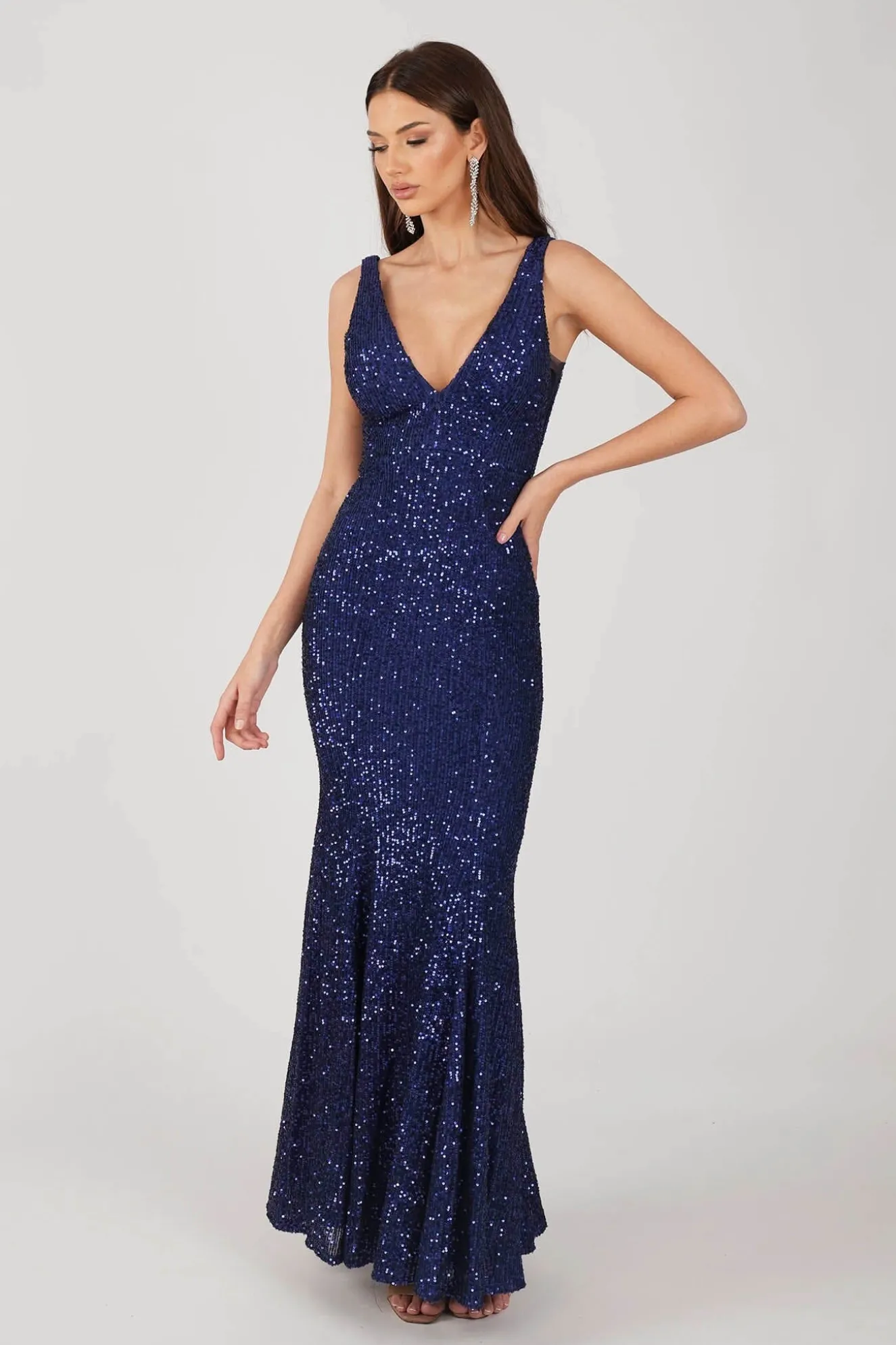 Reyna Sequin Gown - Navy (XXL - Clearance Sale)