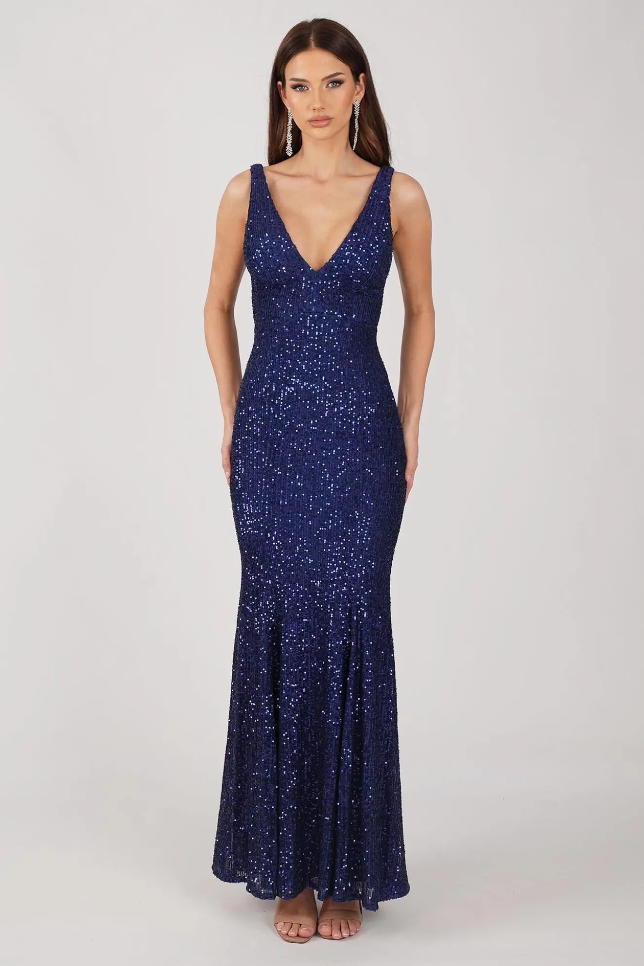 Reyna Sequin Gown - Navy (XXL - Clearance Sale)