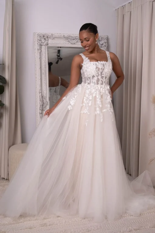 ROSA Gown in Ivory/Champagne