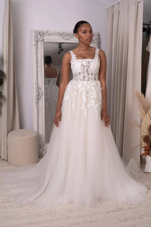 ROSA Gown in Ivory/Champagne