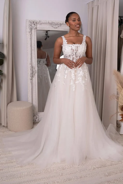 ROSA Gown in Ivory/Champagne