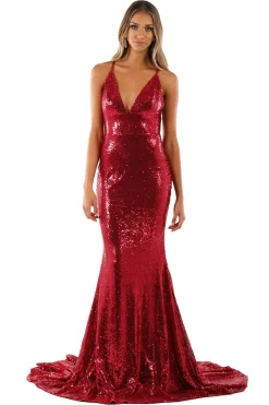 Roselle Gown - Wine (L,XL - Clearance Sale)