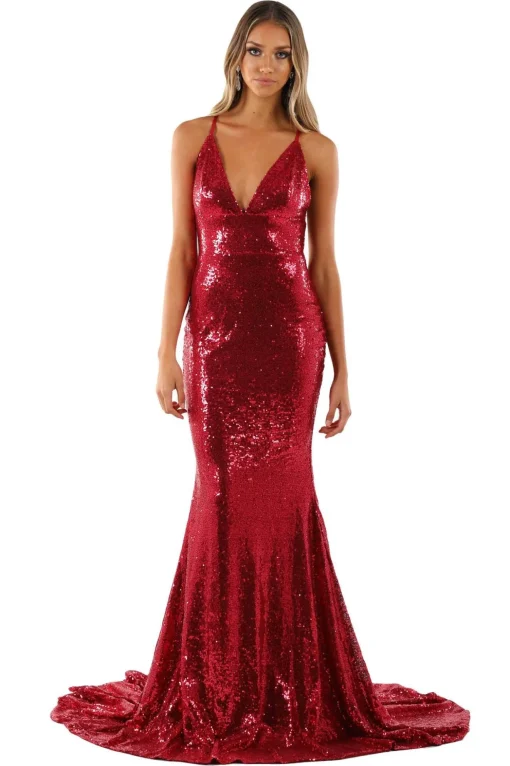 Roselle Gown - Wine (L,XL - Clearance Sale)