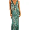 Sapphira Sequin Gown - Emerald Green