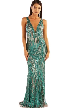 Sapphira Sequin Gown - Emerald Green