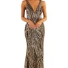 Sapphira Sequin Gown - Gold & Black