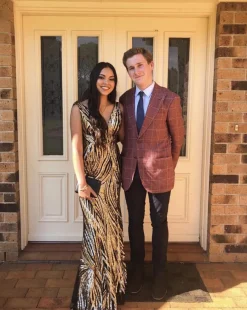 Sapphira Sequin Gown - Gold & Black