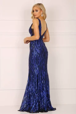 Sapphira Sequin Gown - Royal Blue