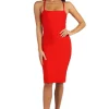 Serena Lace Up Dress - Red (Size L - Clearance Sale)